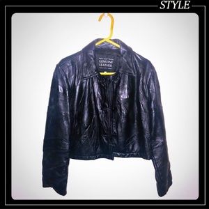 Italian stone design leather jacket